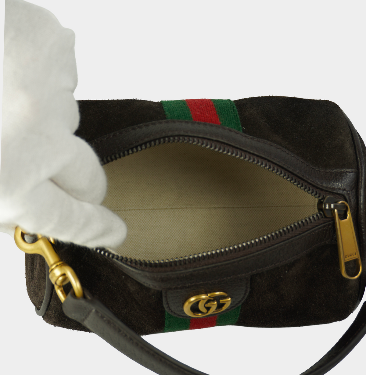 GUCCI GG Ophidia Suede shoulder bag New