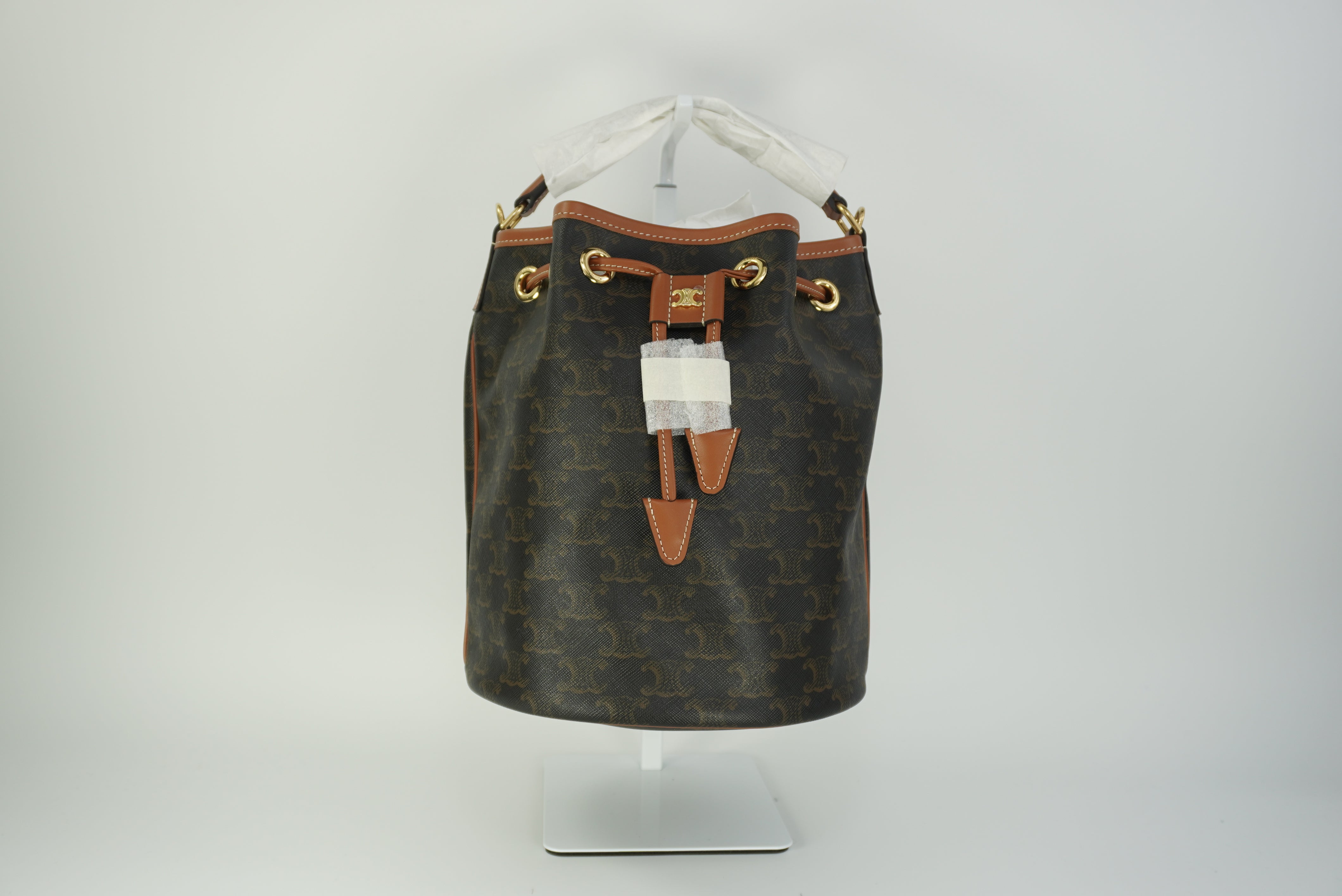 CELINE CLARA bag in Triomphe canvas and calfskin