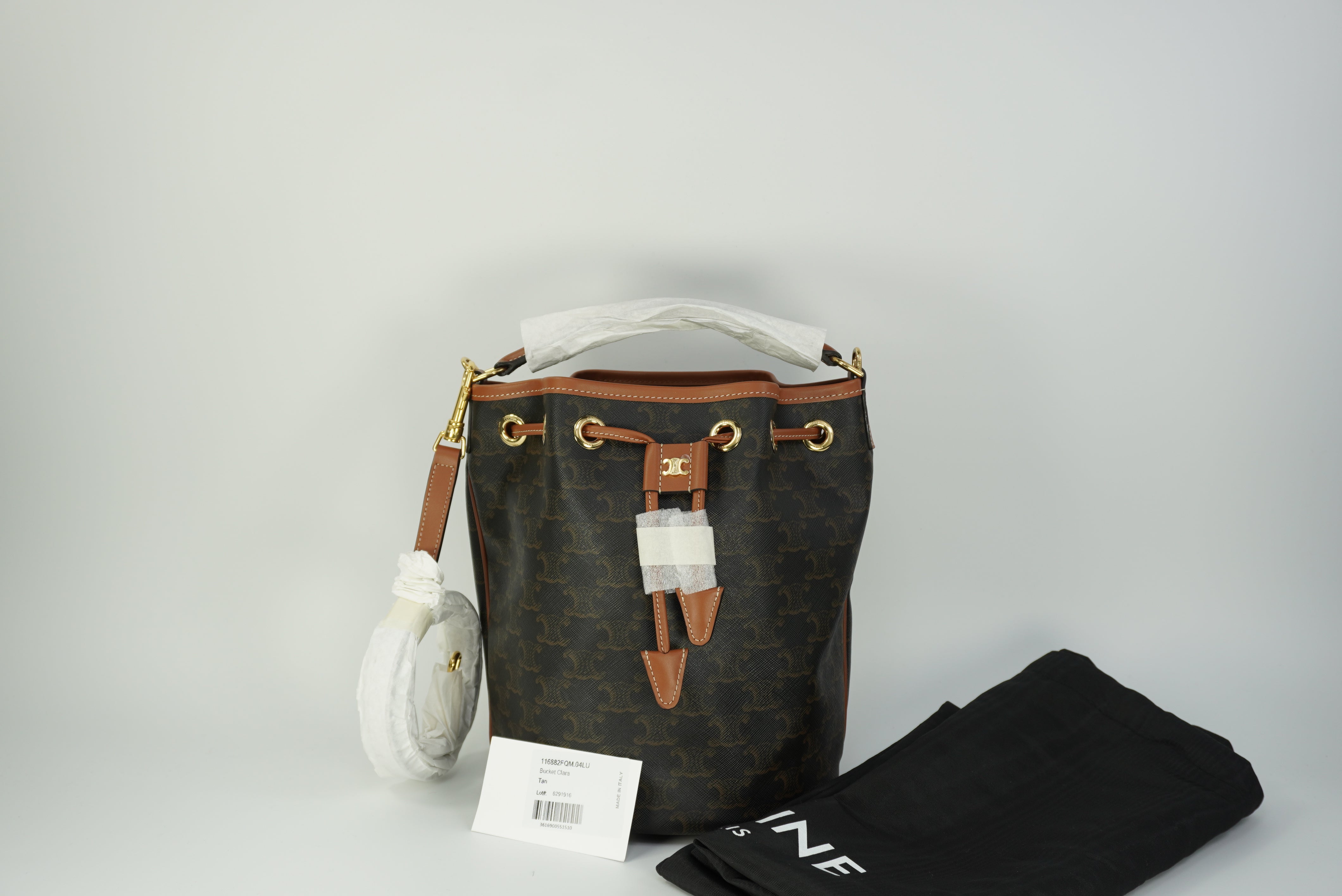 CELINE CLARA bag in Triomphe canvas and calfskin