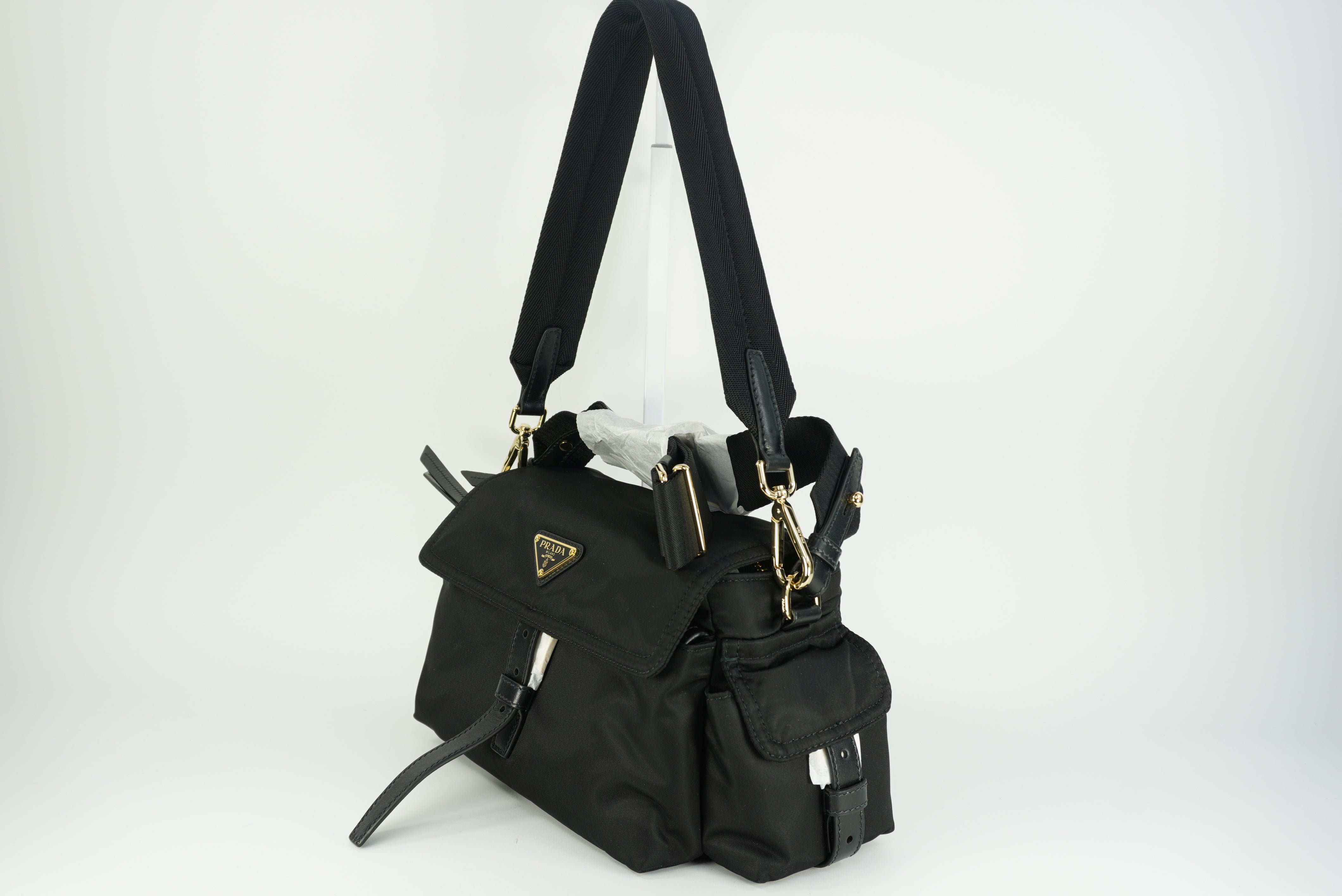 PRADA Explore medium Re-Nylon shoulder bag with flap