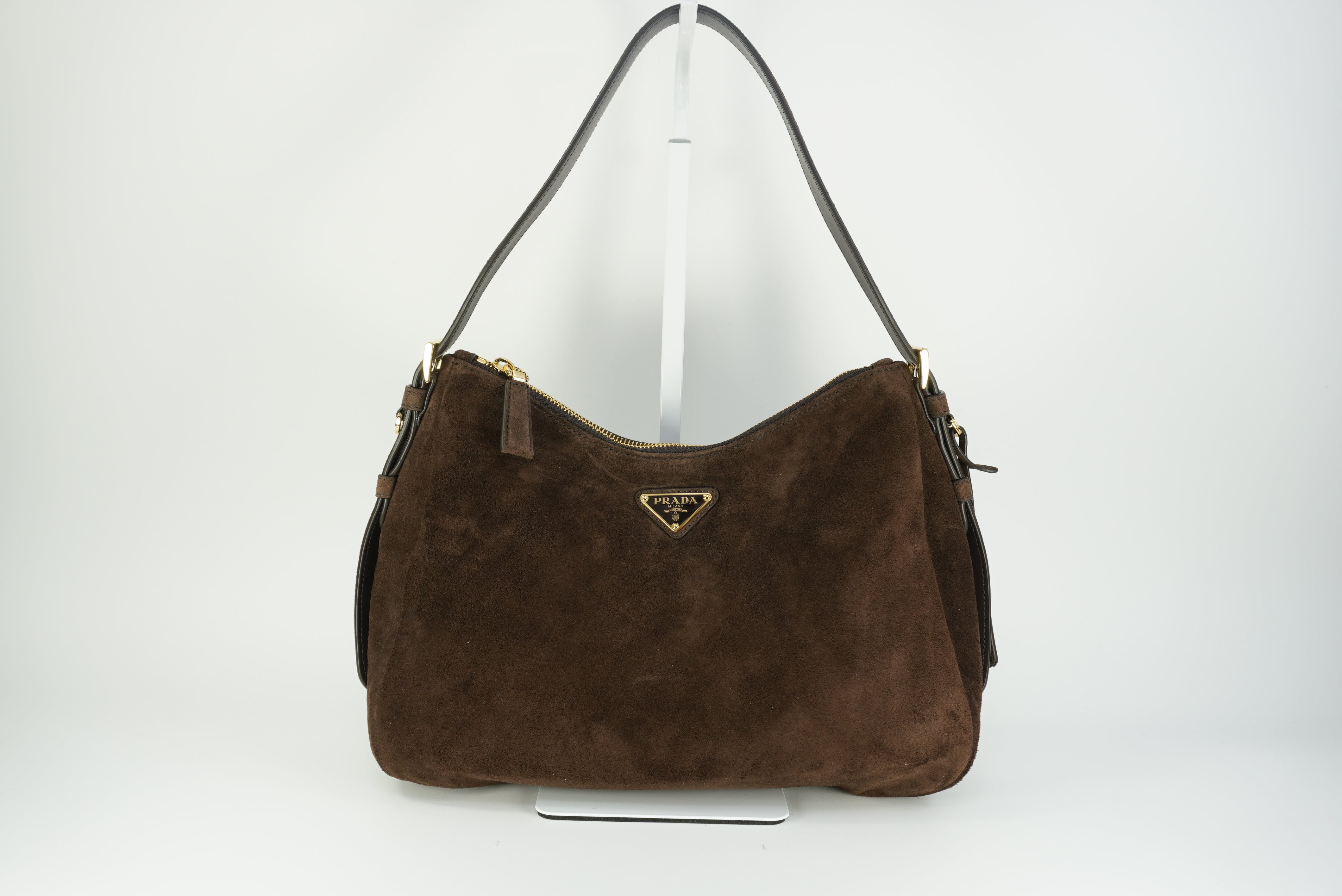 Prada Aimée medium suede shoulder bag