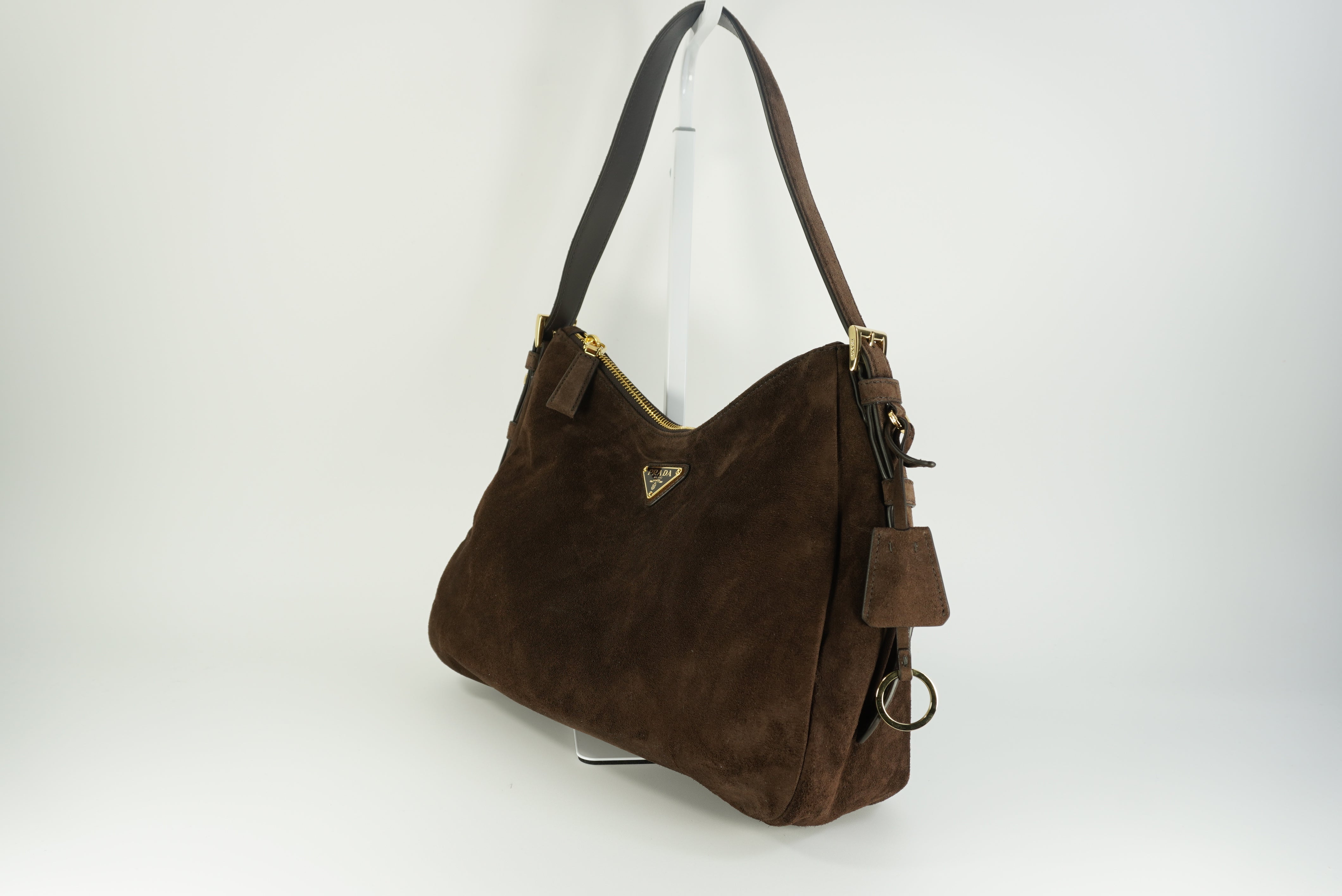 Prada Aimée medium suede shoulder bag