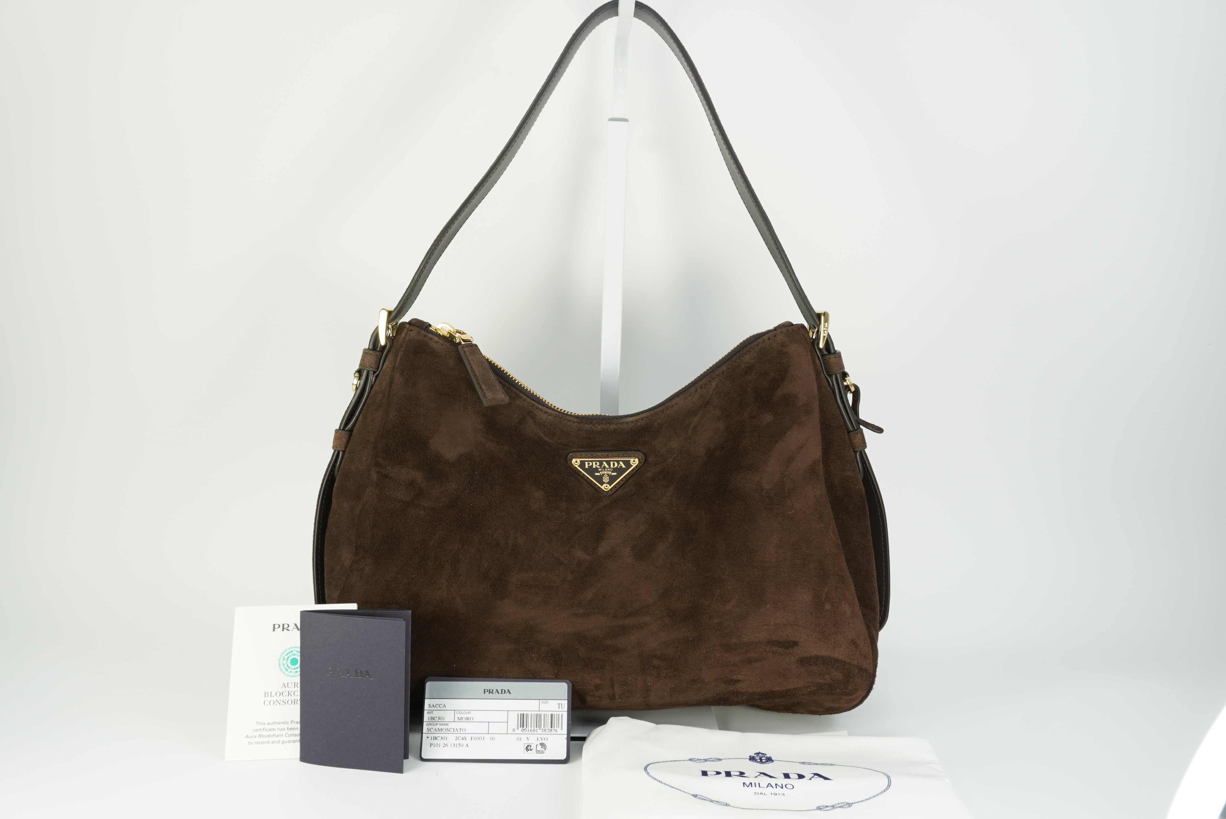 Prada Aimée medium suede shoulder bag