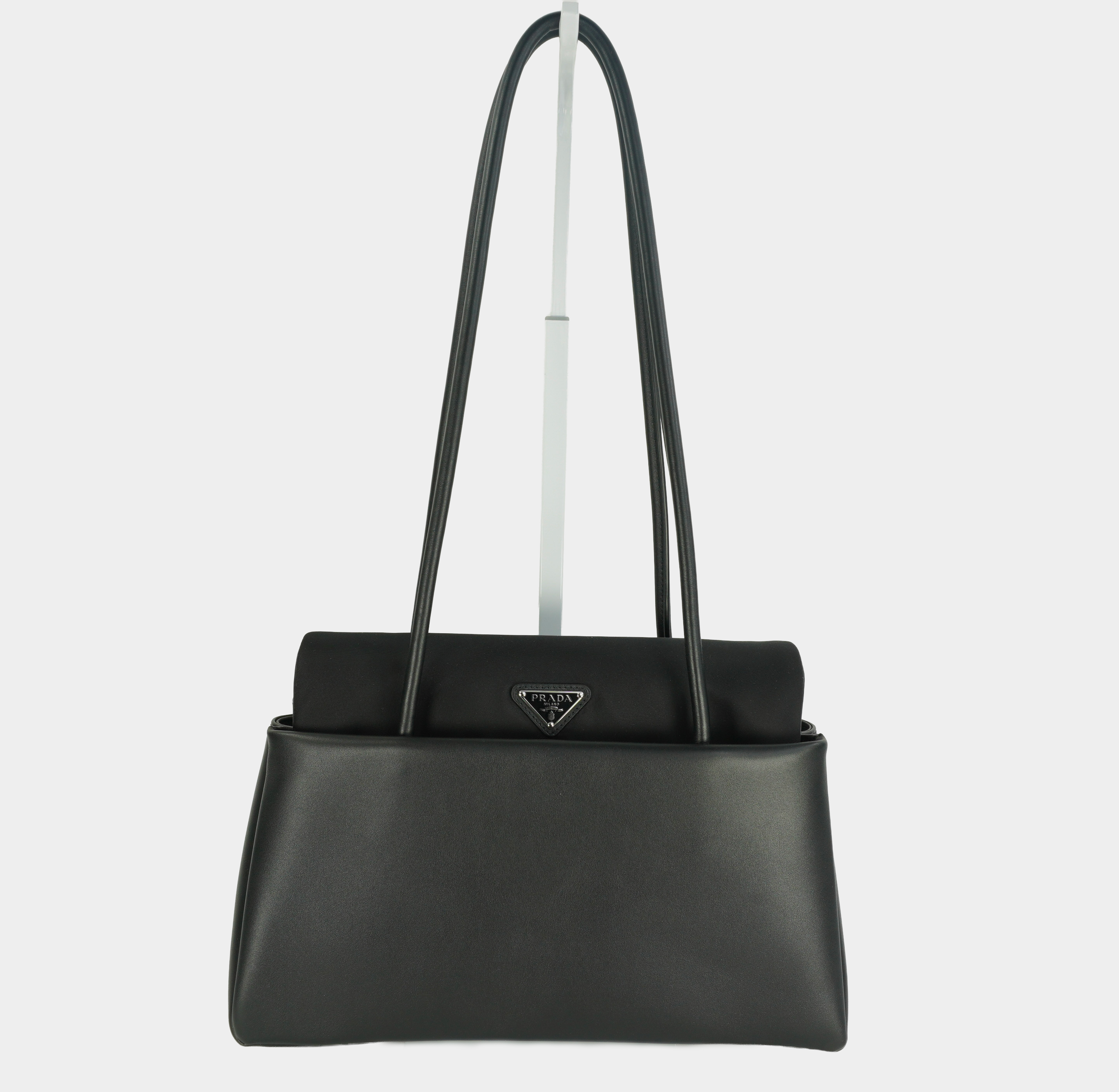 Prada Passage medium leather bag with Re-Nylon flap