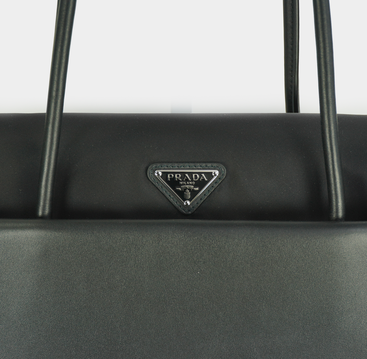 Prada Passage medium leather bag with Re-Nylon flap