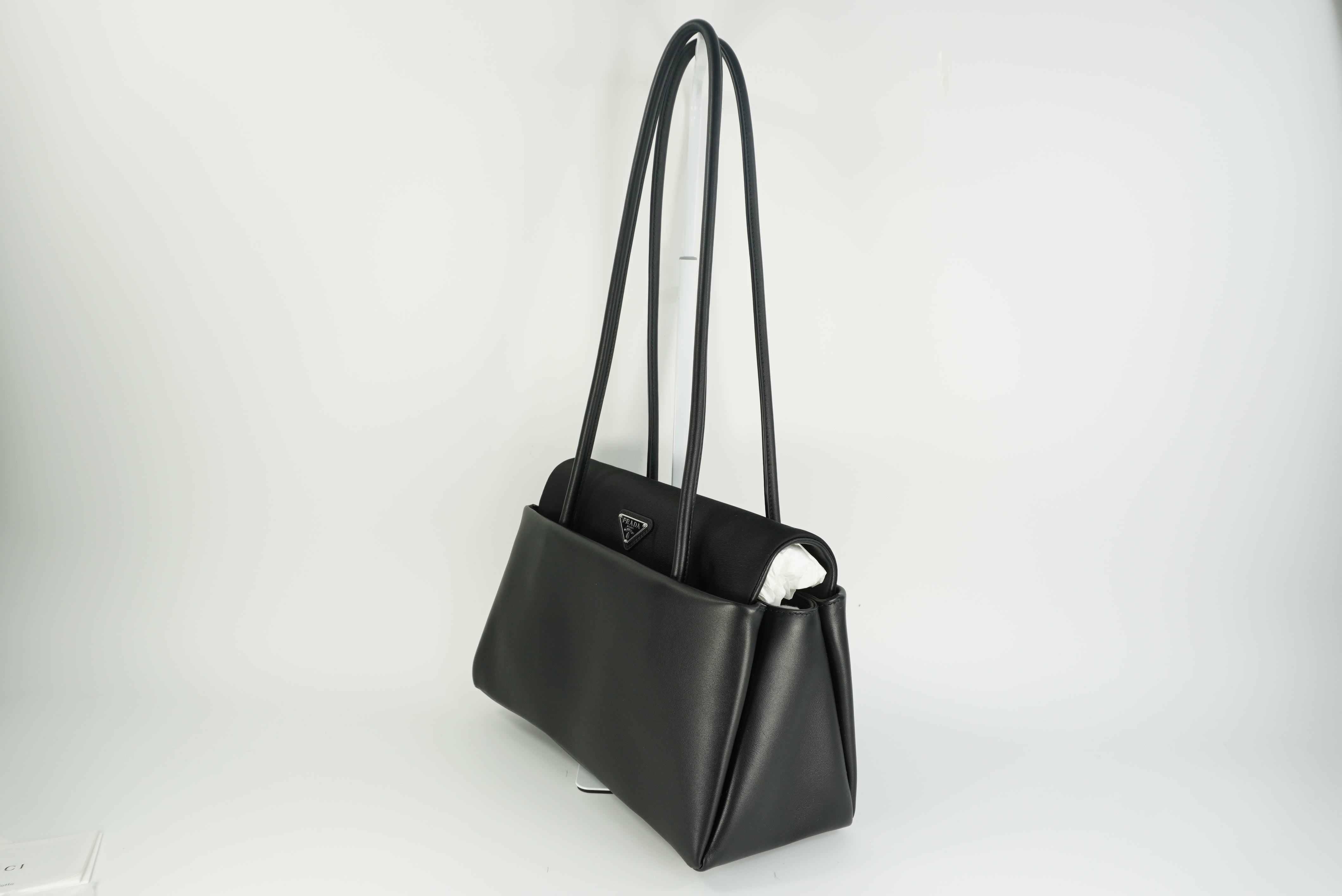 Prada Passage medium leather bag with Re-Nylon flap