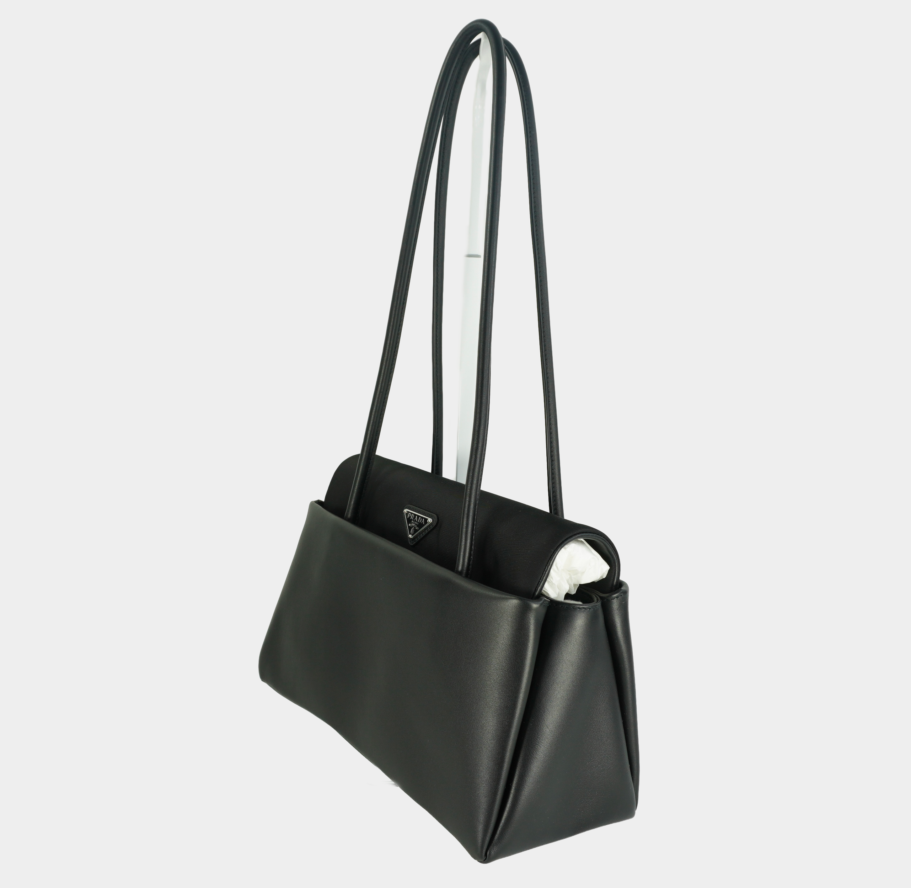 Prada Passage medium leather bag with Re-Nylon flap