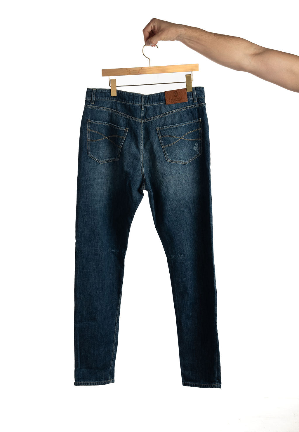 BRUNELLO CUCINELLI HOMBRE Vaqueros Leisure Fit con cinco bolsillos y rotos