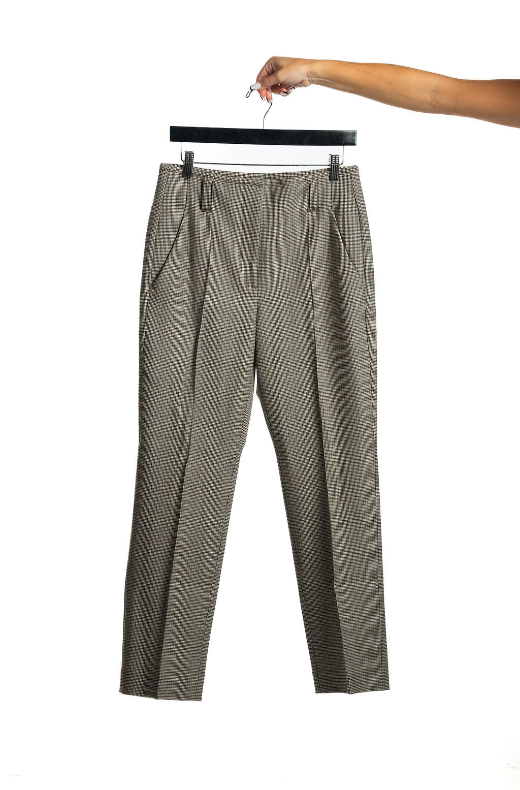 BRUNELLO CUCINELLI MUJER Pantalón Cropped Lana Virgen Gris Oscuro