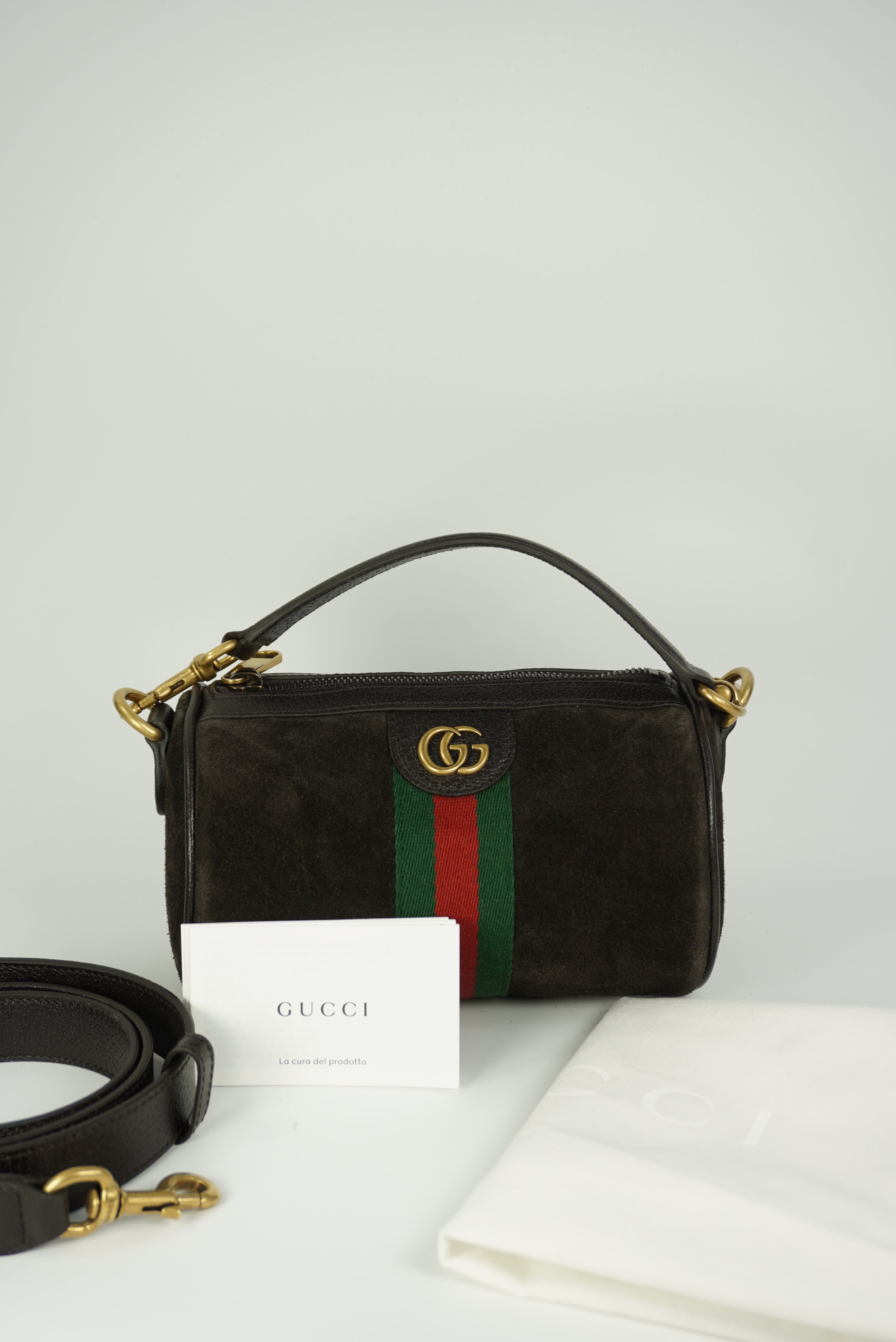 GUCCI GG Ophidia Suede shoulder bag New