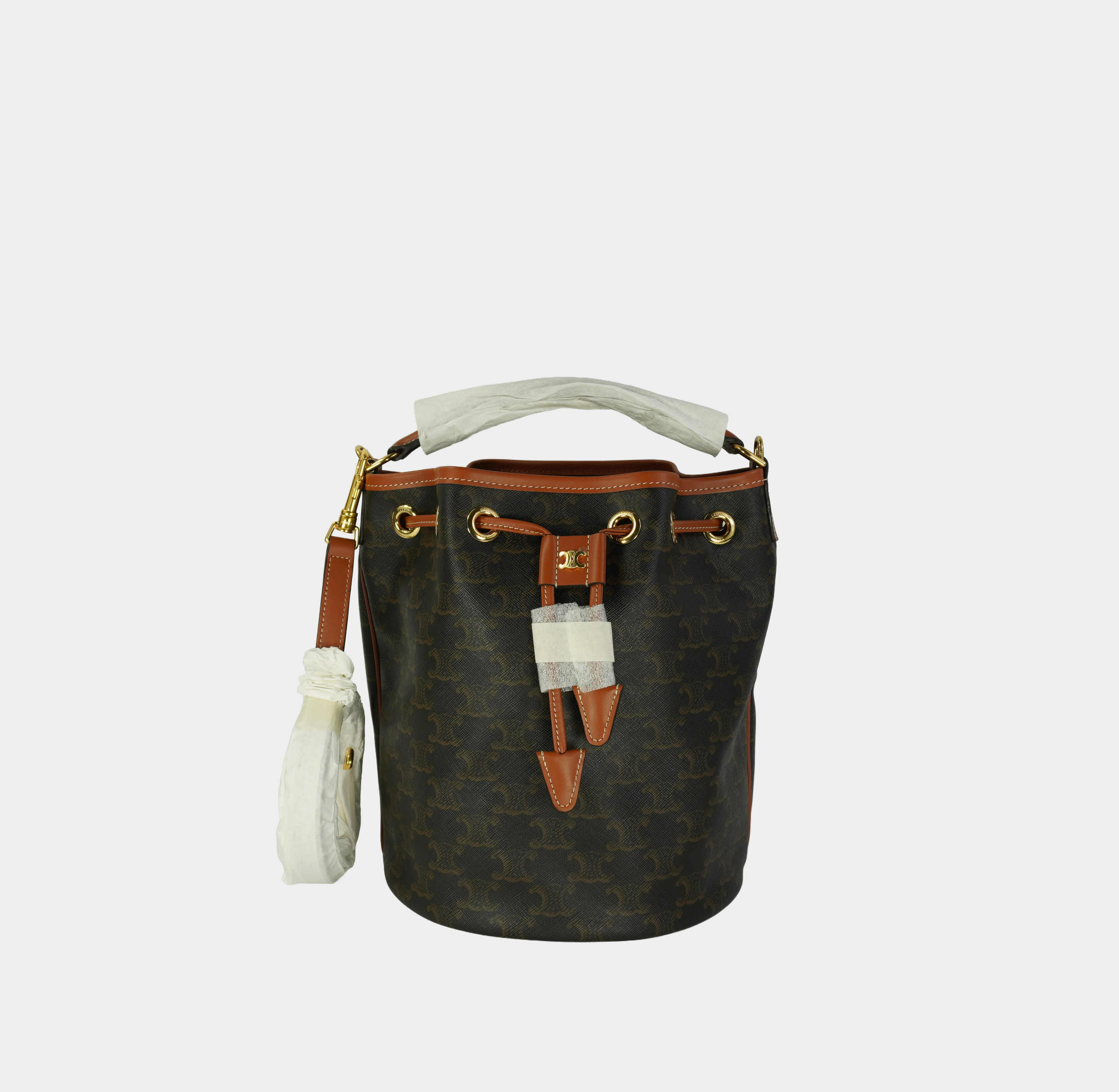 CELINE CLARA bag in Triomphe canvas and calfskin
