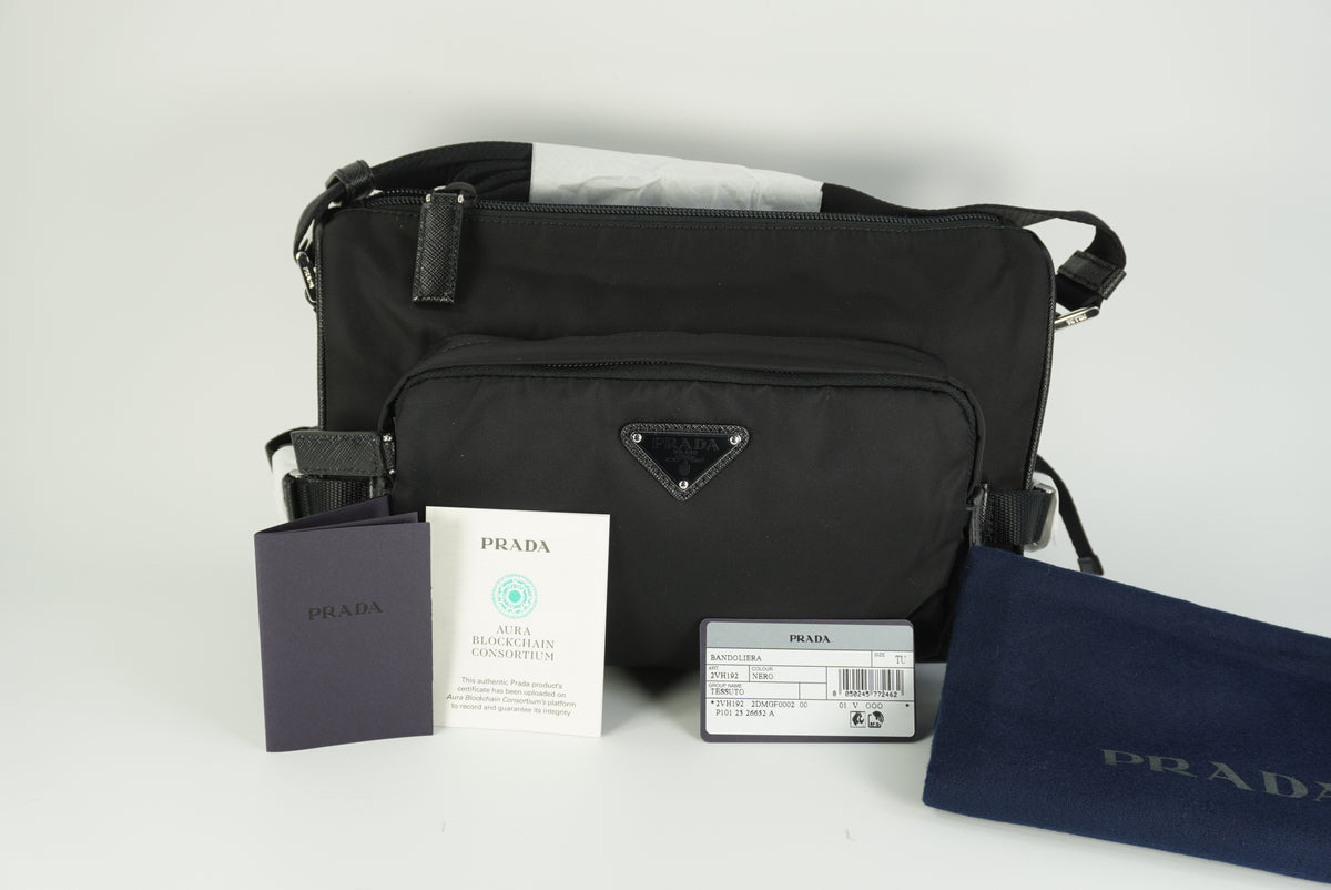 PRADA Medium Re-Nylon and Saffiano leather shoulder bag New Season Men's