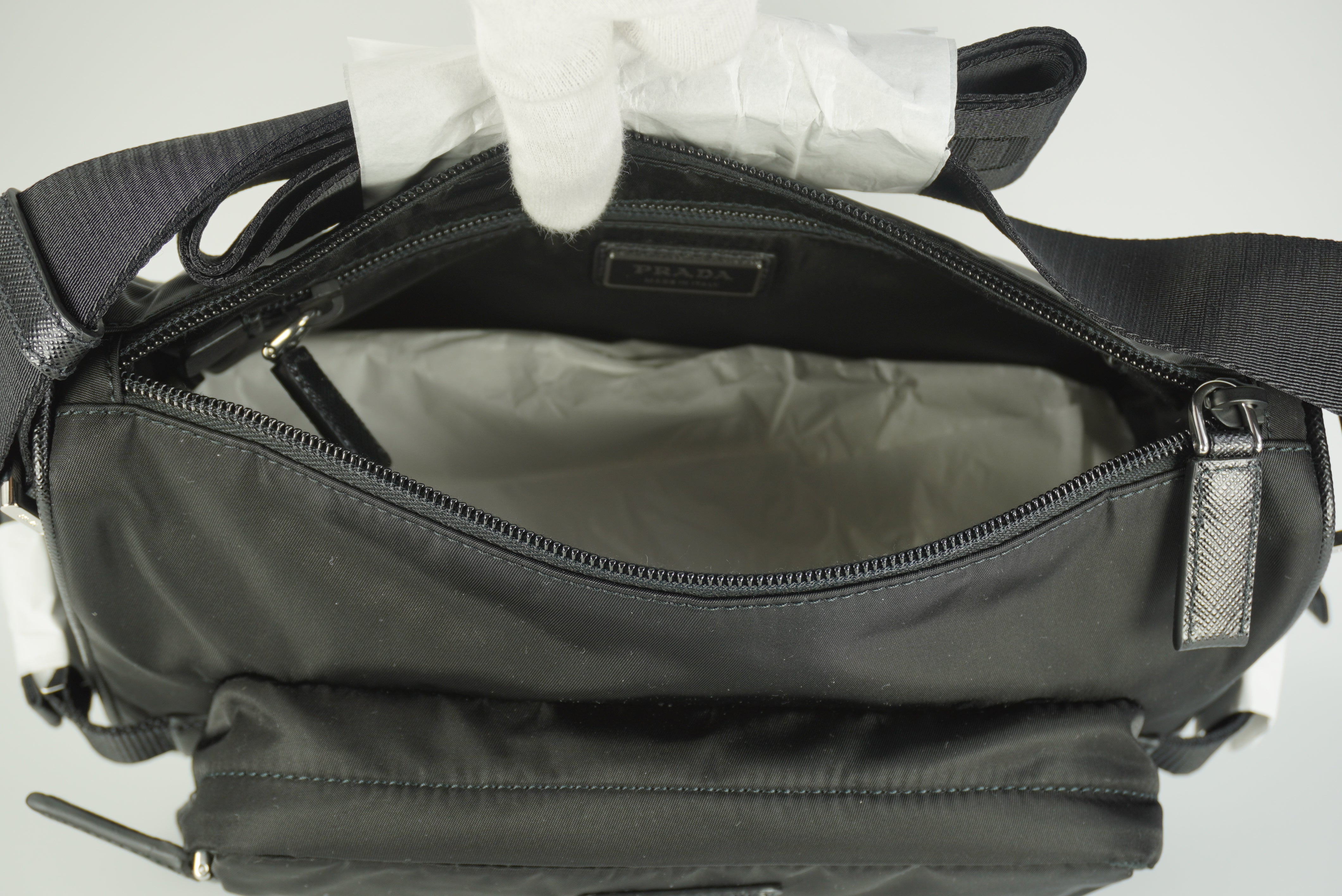 PRADA Medium Re-Nylon and Saffiano leather shoulder bag New Season Men's