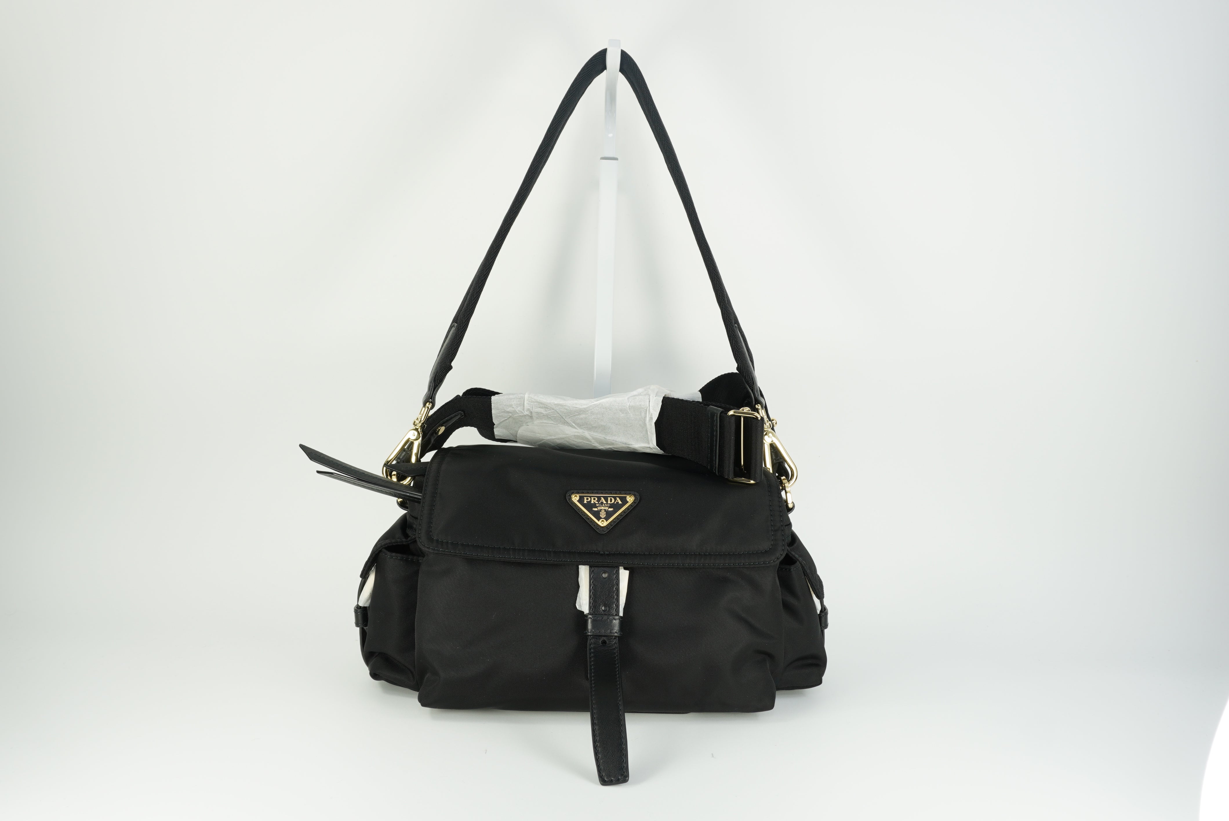 PRADA Explore medium Re-Nylon shoulder bag with flap