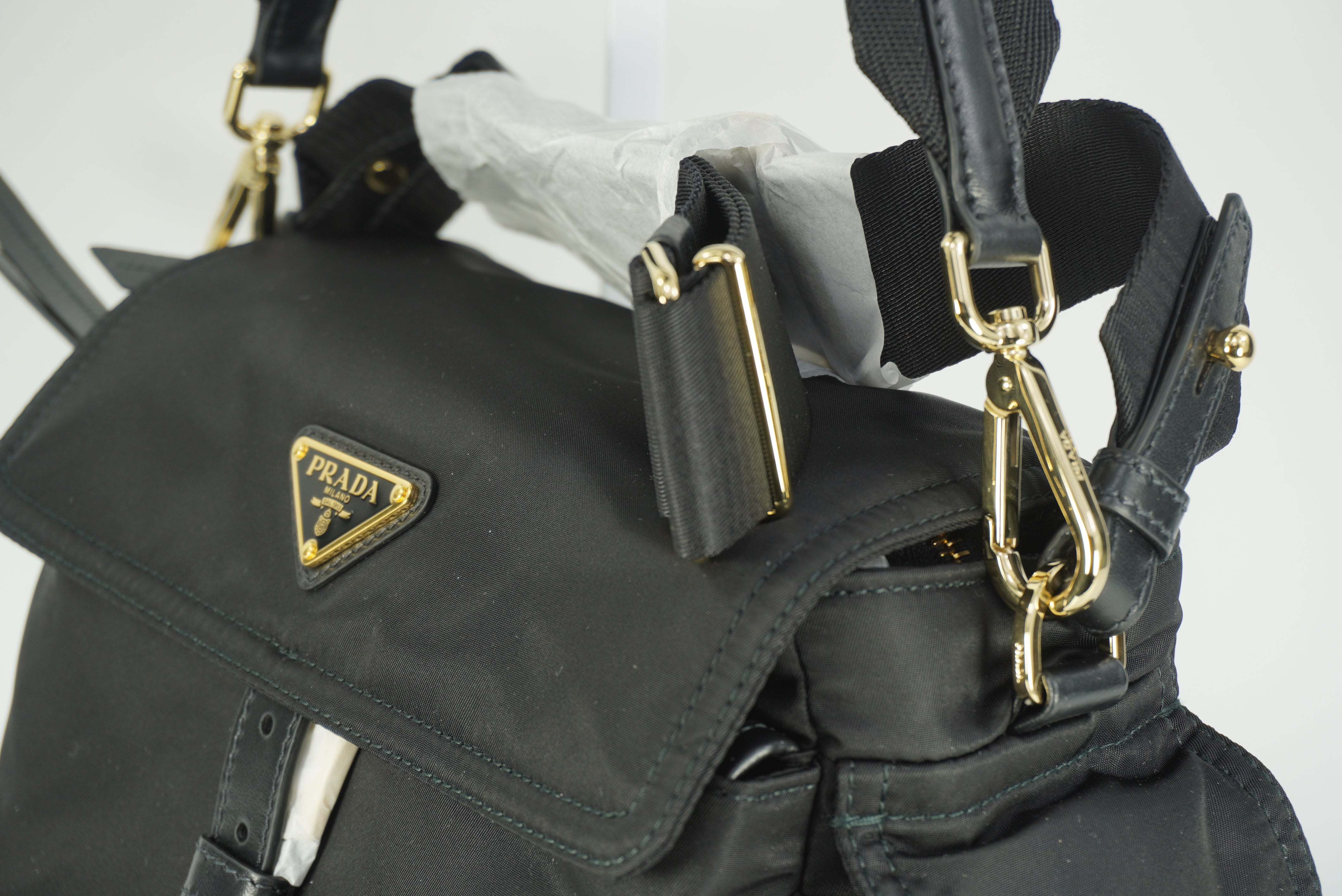 PRADA Explore medium Re-Nylon shoulder bag with flap