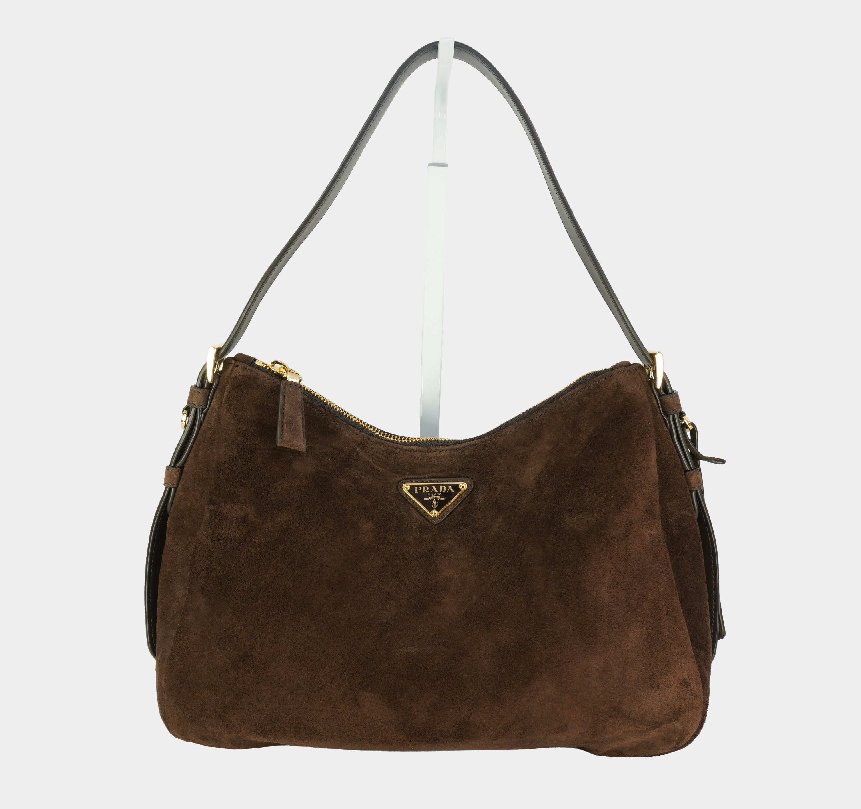 Prada Aimée medium suede shoulder bag