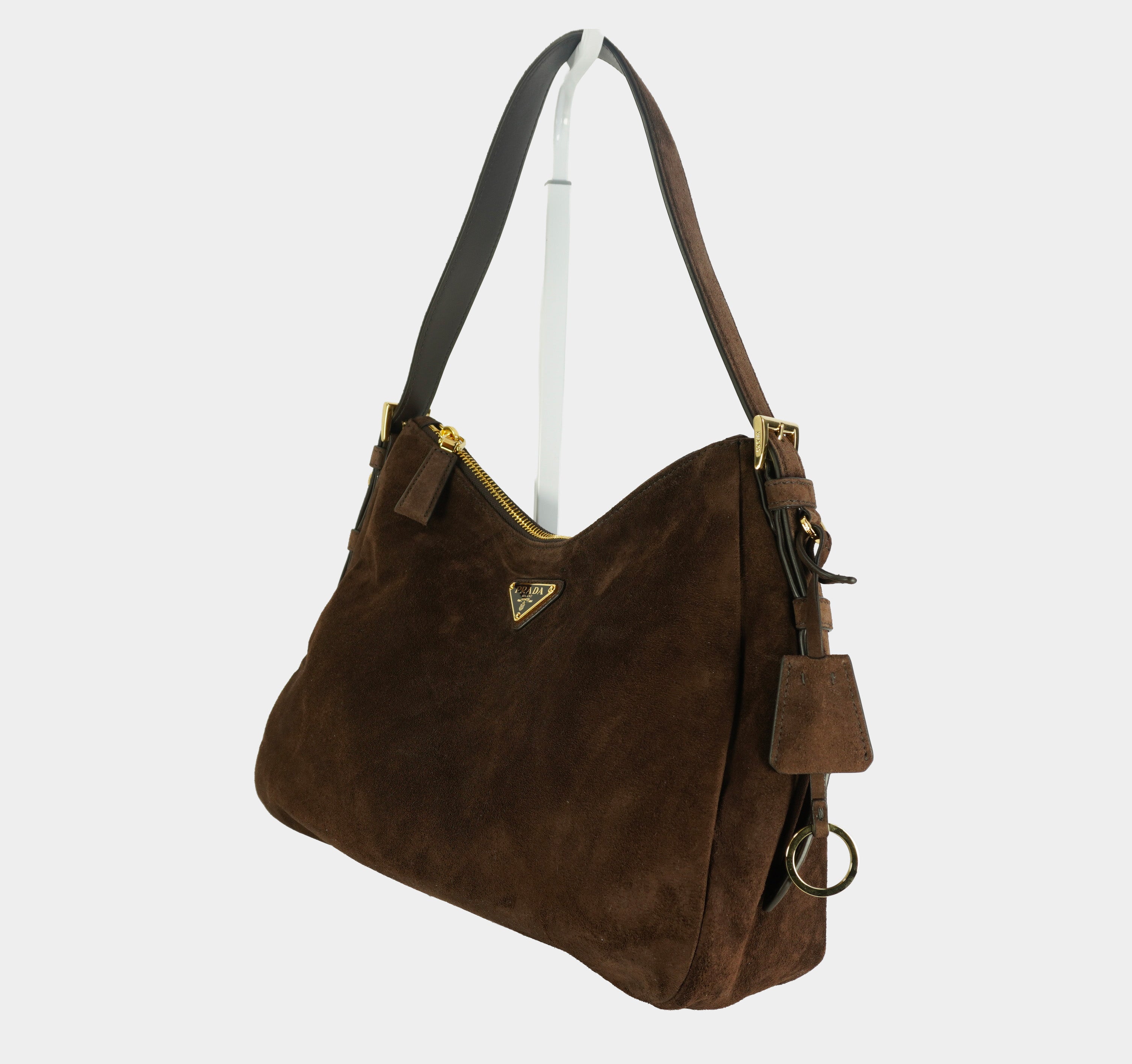 Prada Aimée medium suede shoulder bag