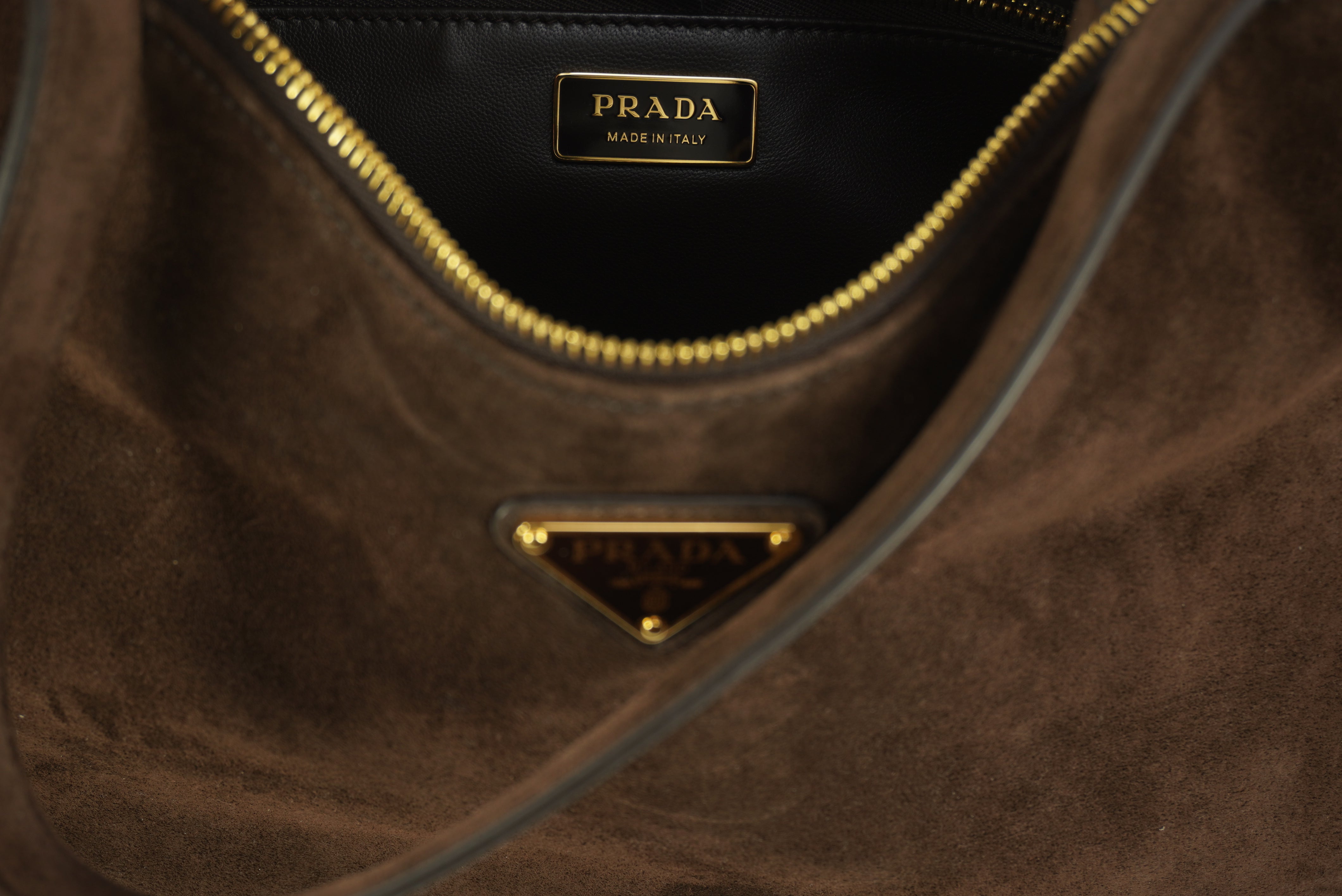 Prada Aimée medium suede shoulder bag
