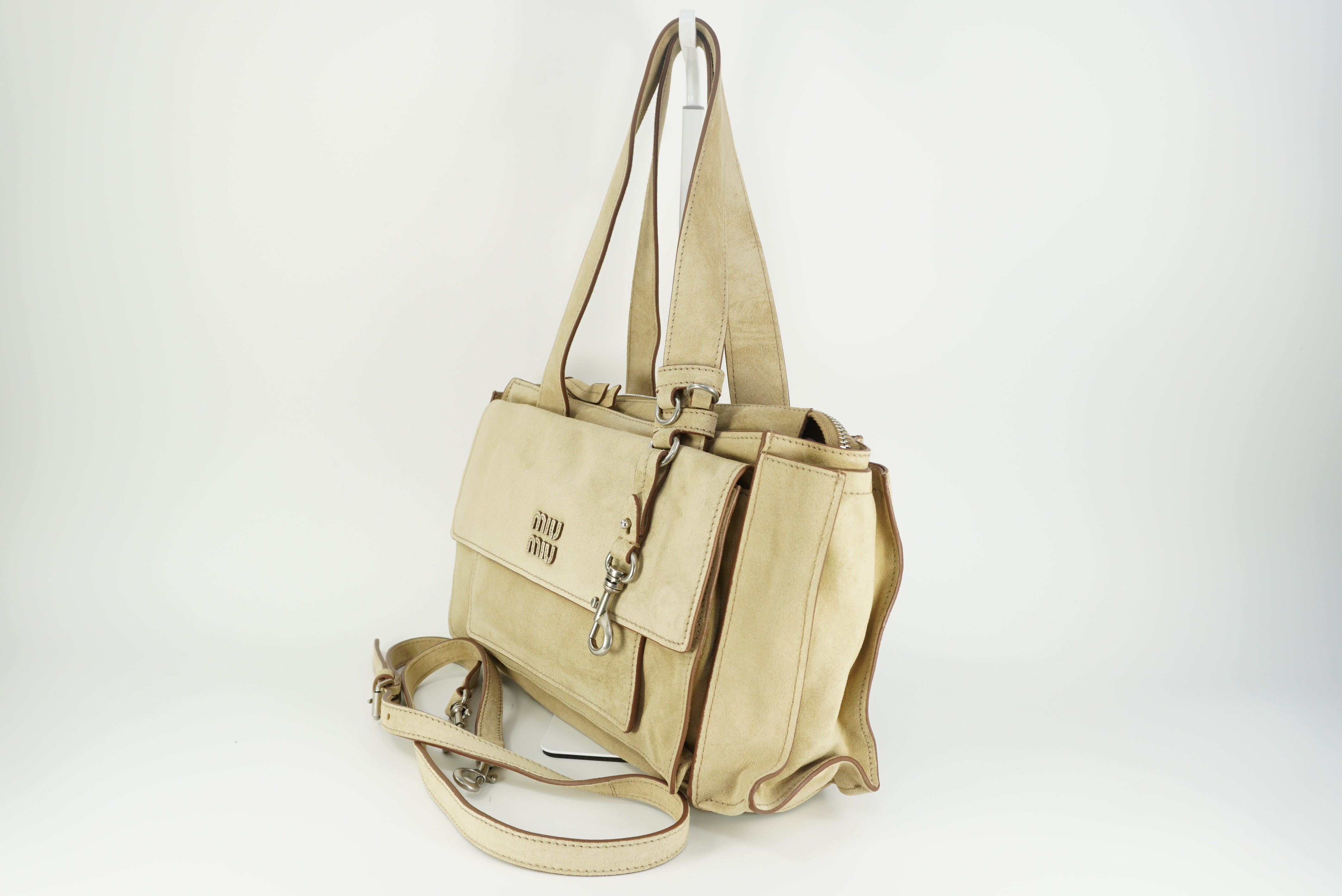 Miu Miu Utilitaire suede shoulder bag