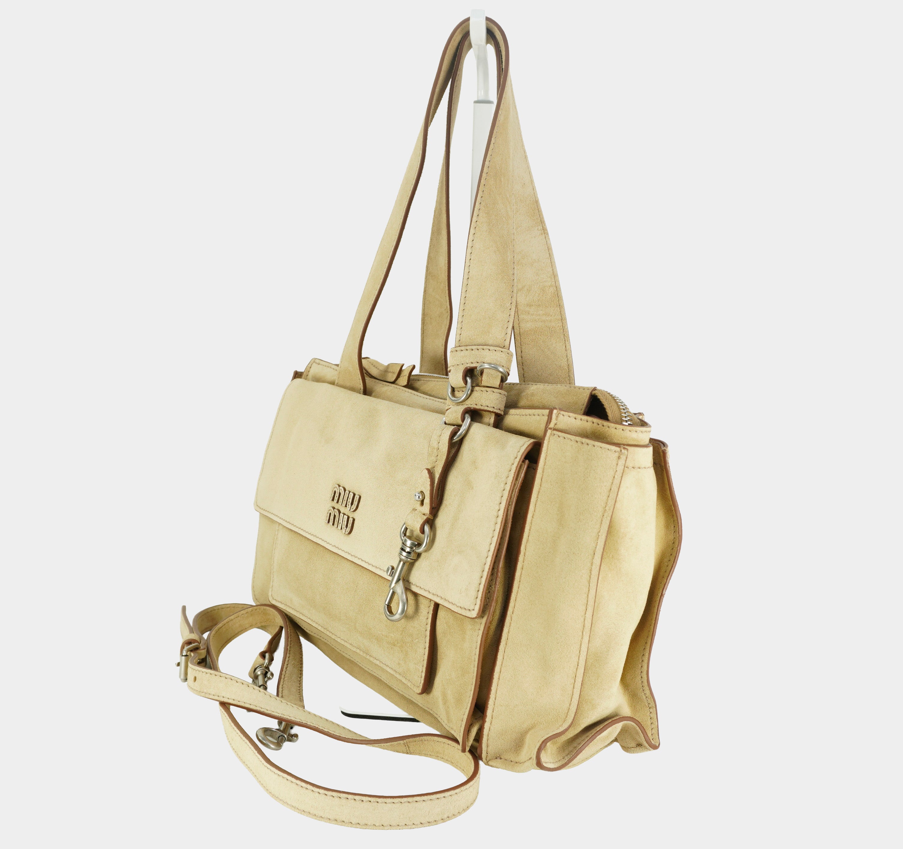 Miu Miu Utilitaire suede shoulder bag