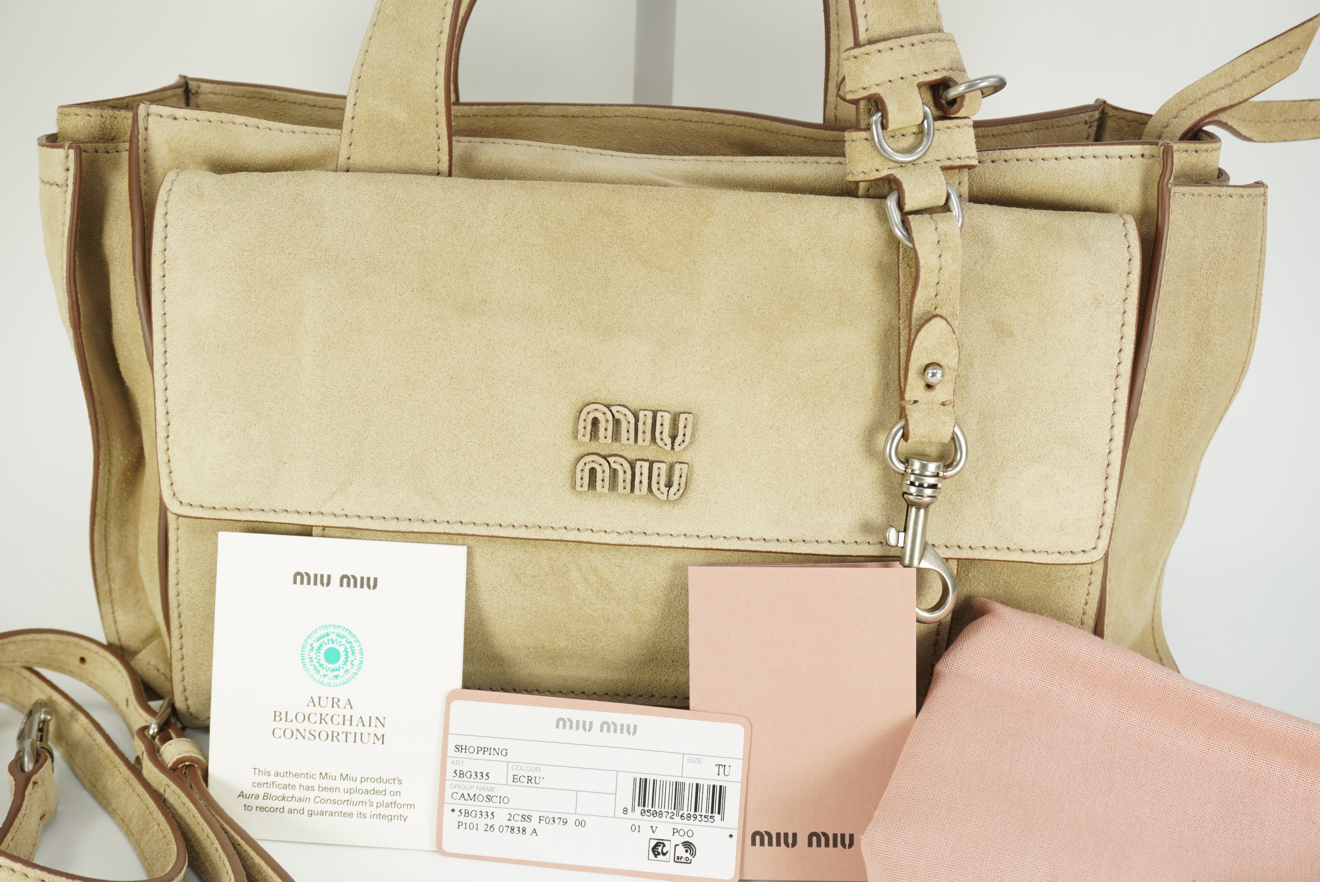 Miu Miu Utilitaire suede shoulder bag