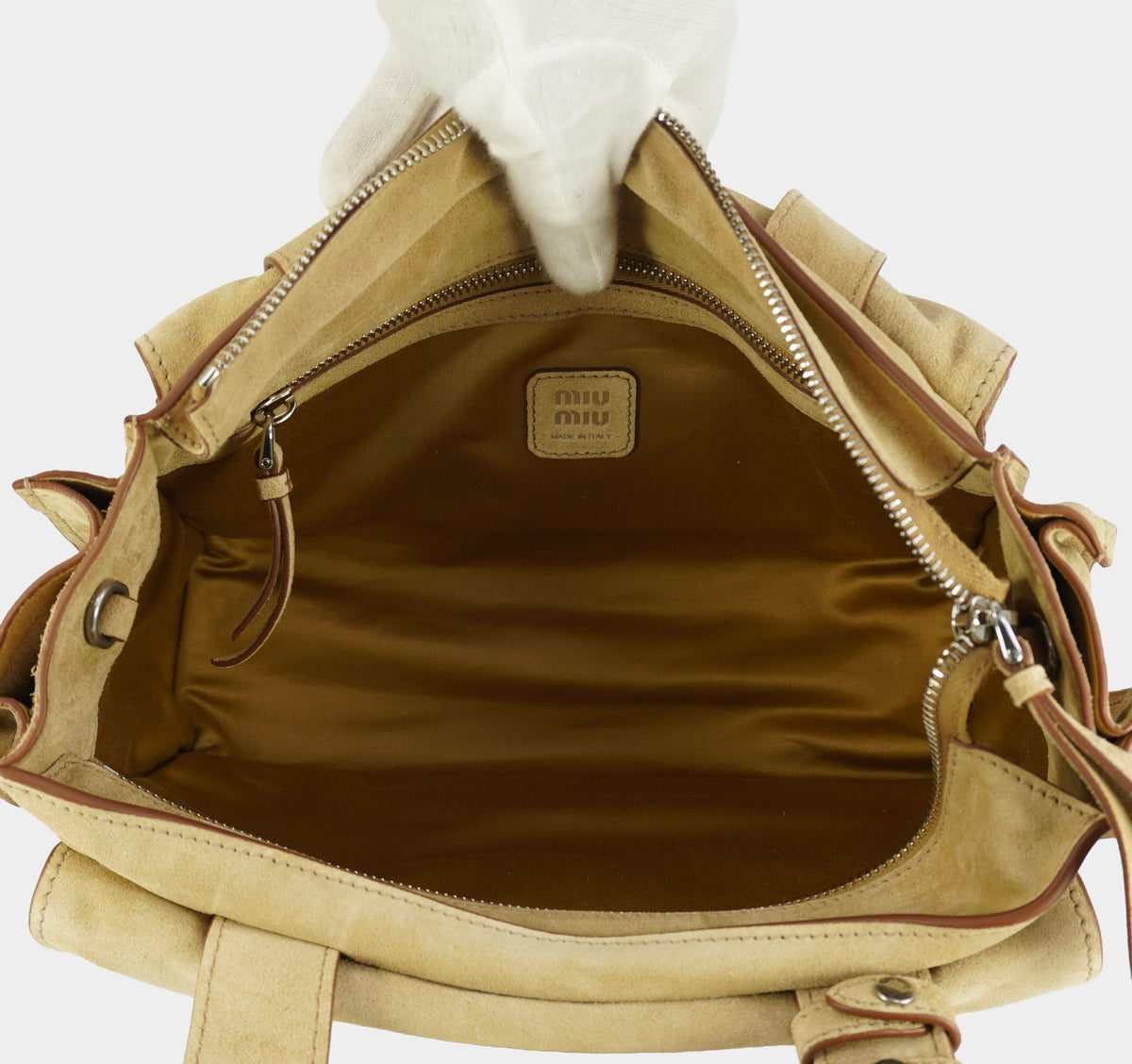 Miu Miu Utilitaire suede shoulder bag