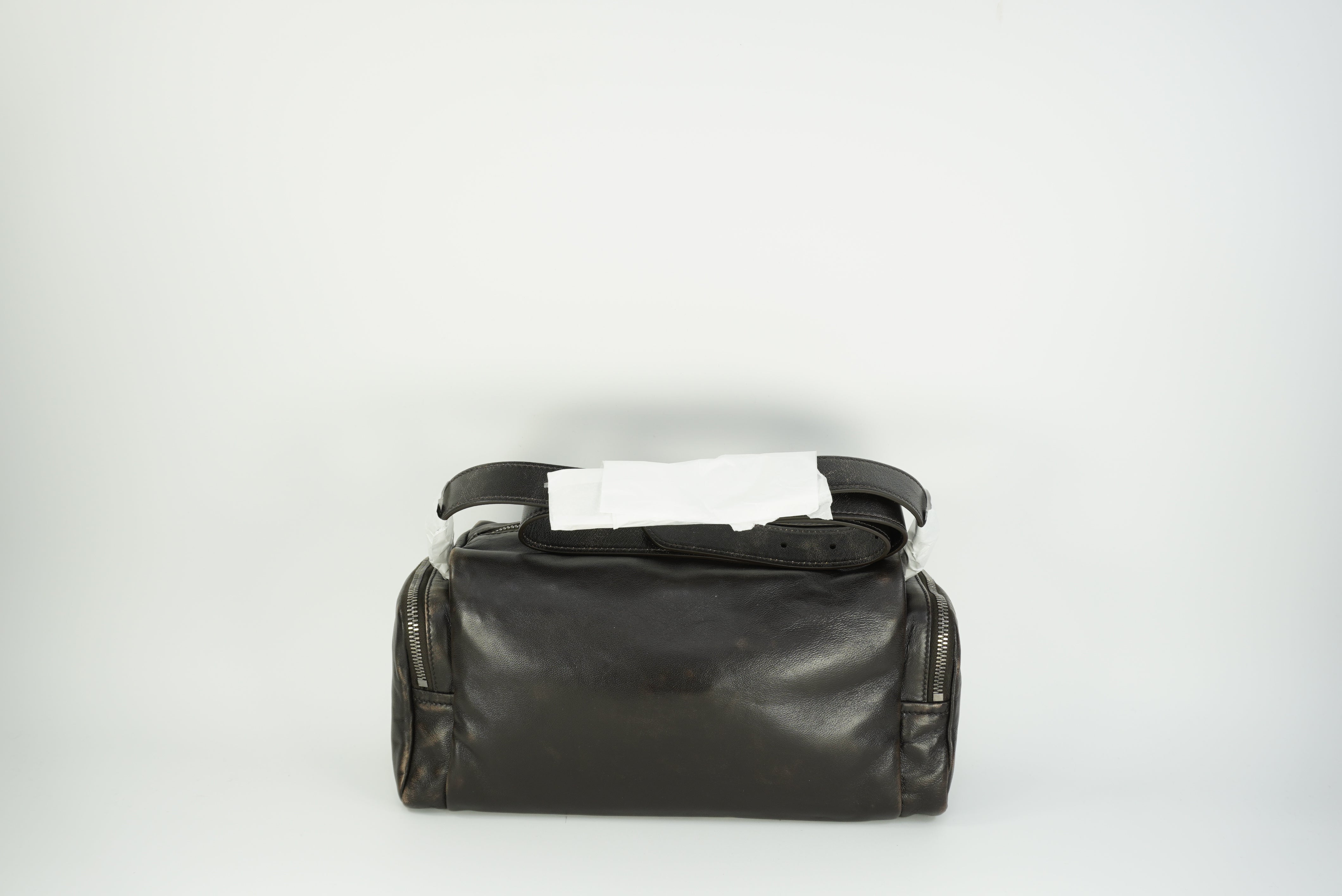 PRADA Distressed nappa leather shoulder bag New Season Men's