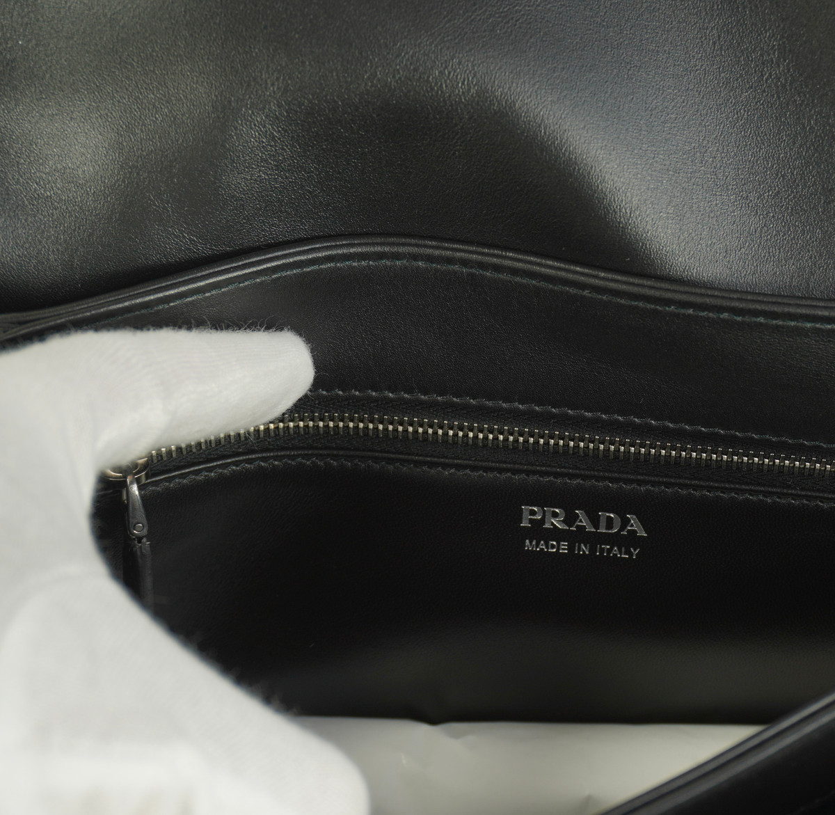 Prada Passage medium leather bag with Re-Nylon flap