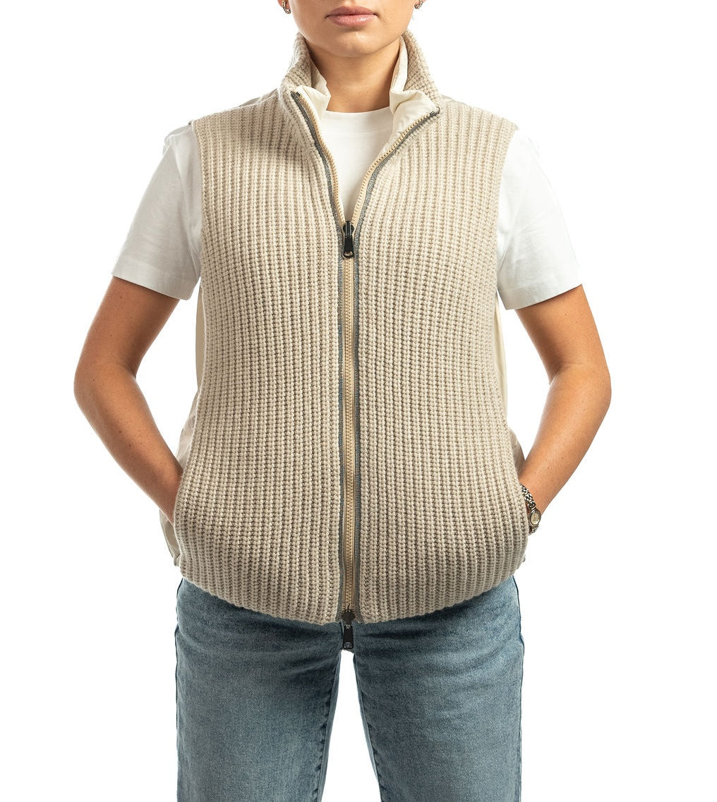 BRUNELLO CUCINELLI Women Reversible Knit Insert Vest