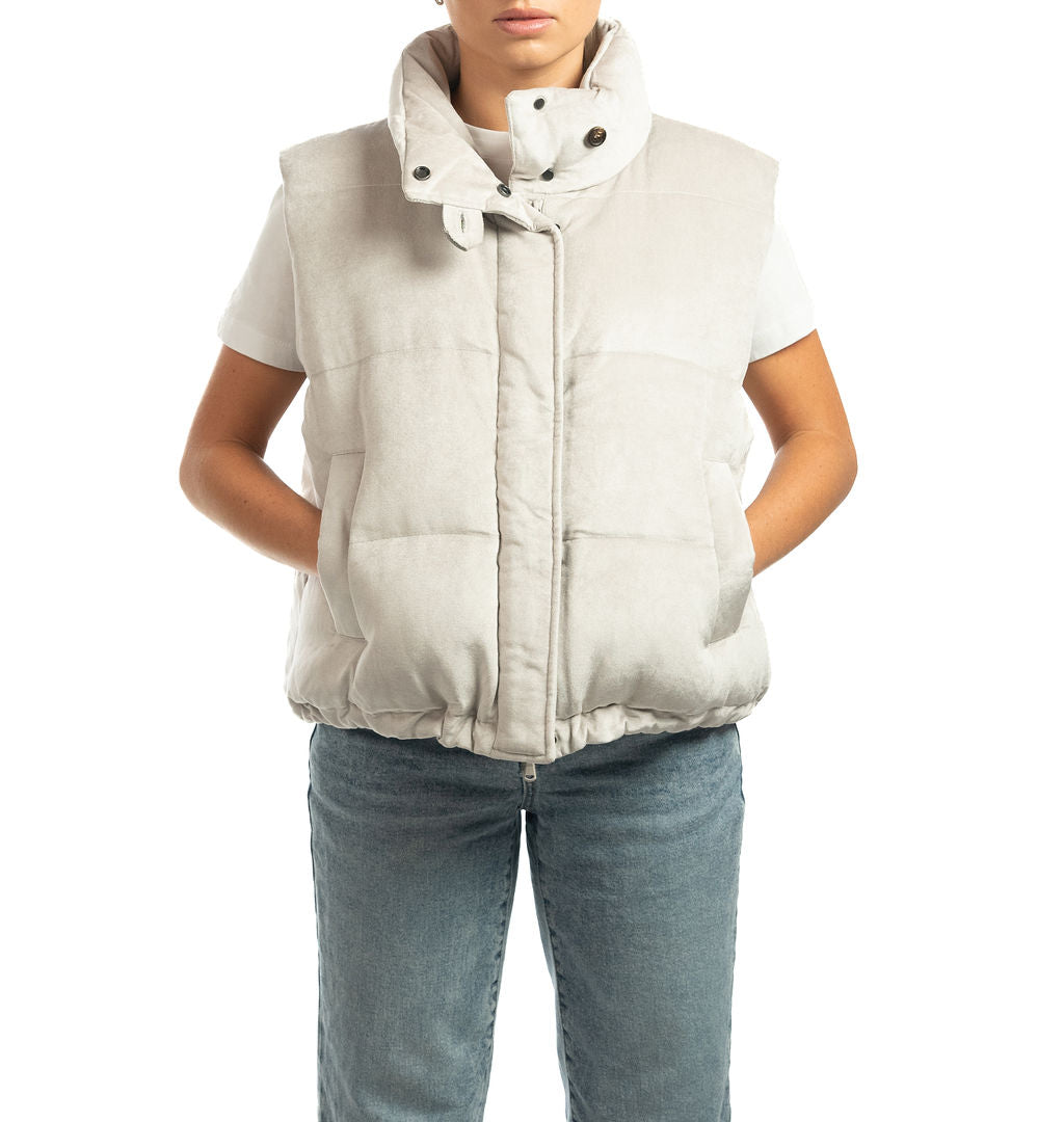 BRUNELLO CUCINELLI Women Vest Velvet Silver