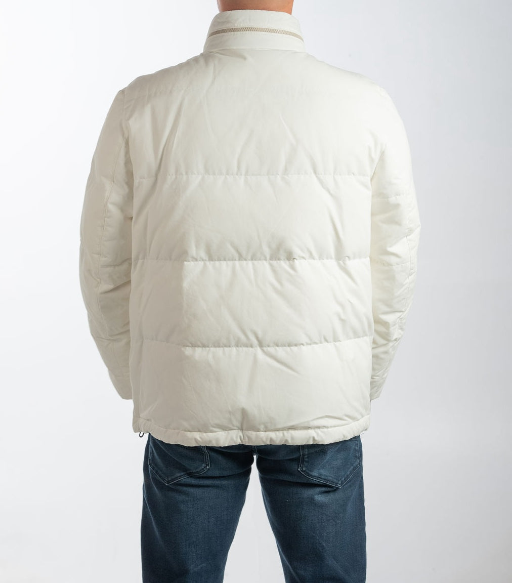 BRUNELLO CUCINELLI Men White Quilted Padded Down Jacket