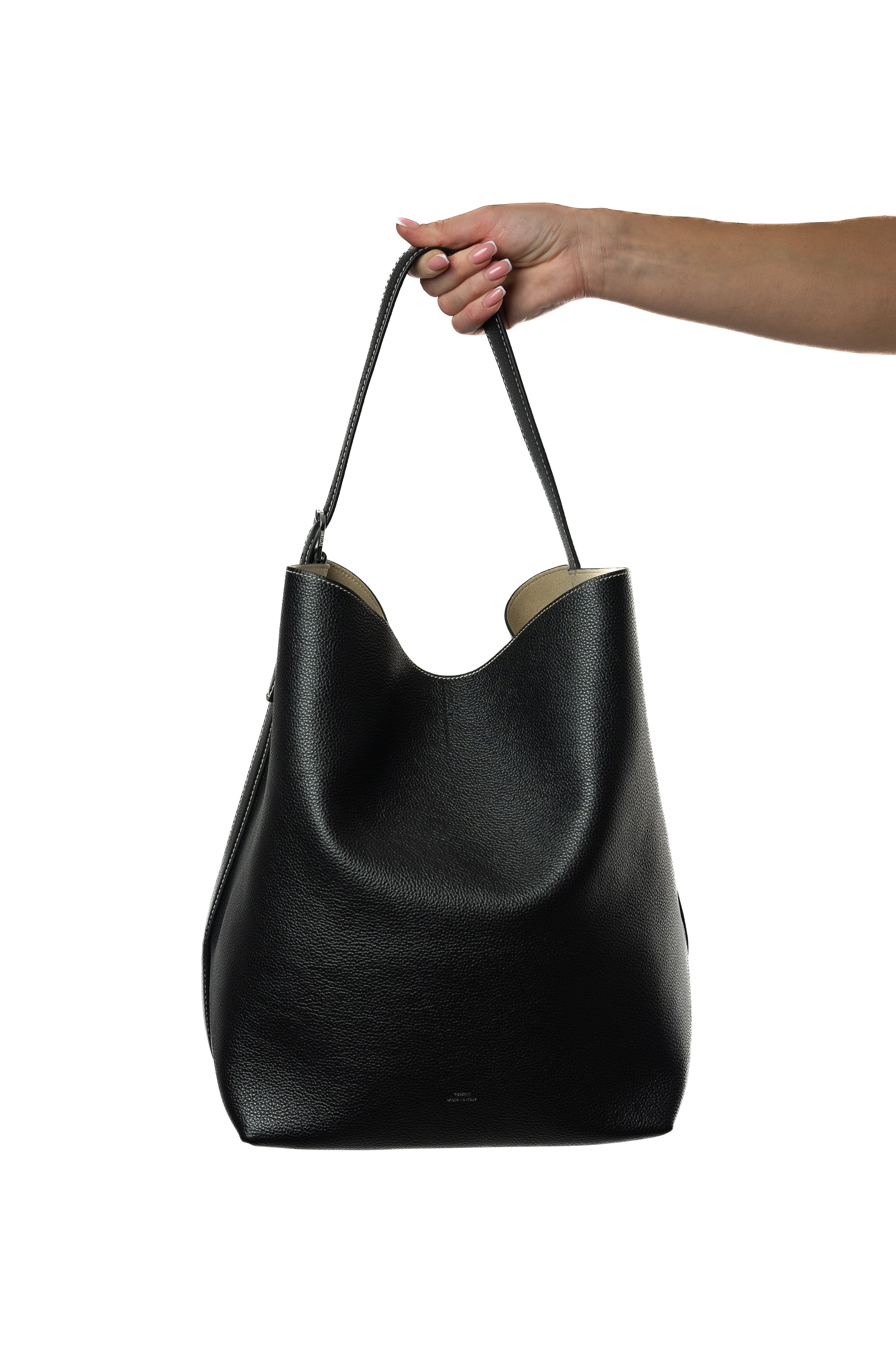 TOTEME Tote Bag Belted Black Grain